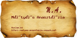 Mátyás Anasztázia névjegykártya